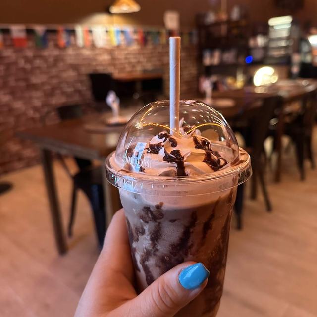 Frozen mocha with whipped cream